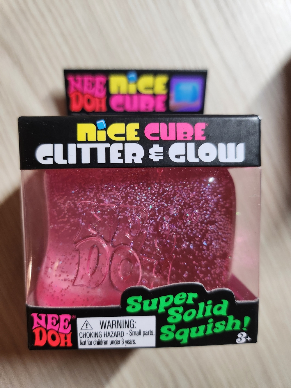 NeedDoh Nice Cube Glitter & Glow - Pink Glitter